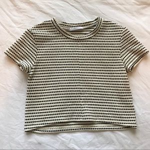 Zara Cropped Striped T shirt